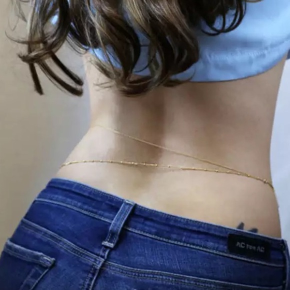 Gold tone two layer belly chain - Picture 4 of 5